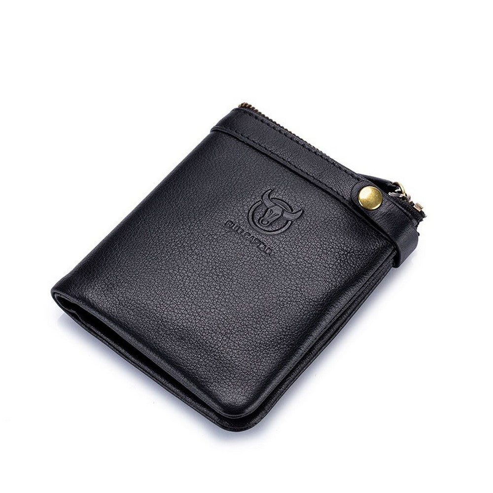 BullCaptain - Billetera de Cuero Mate 058-V-BK Negro