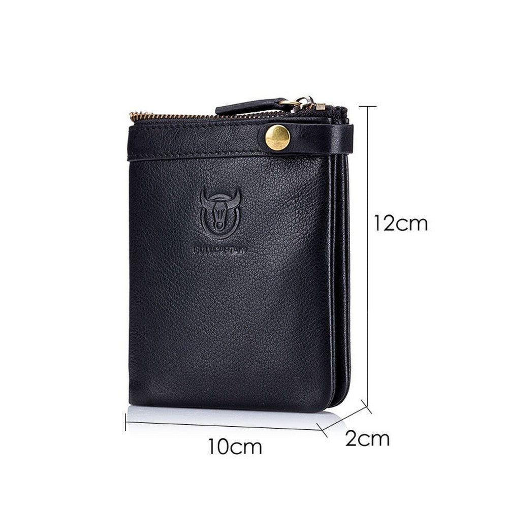 BullCaptain - Billetera de Cuero Mate 058-V-BK Negro