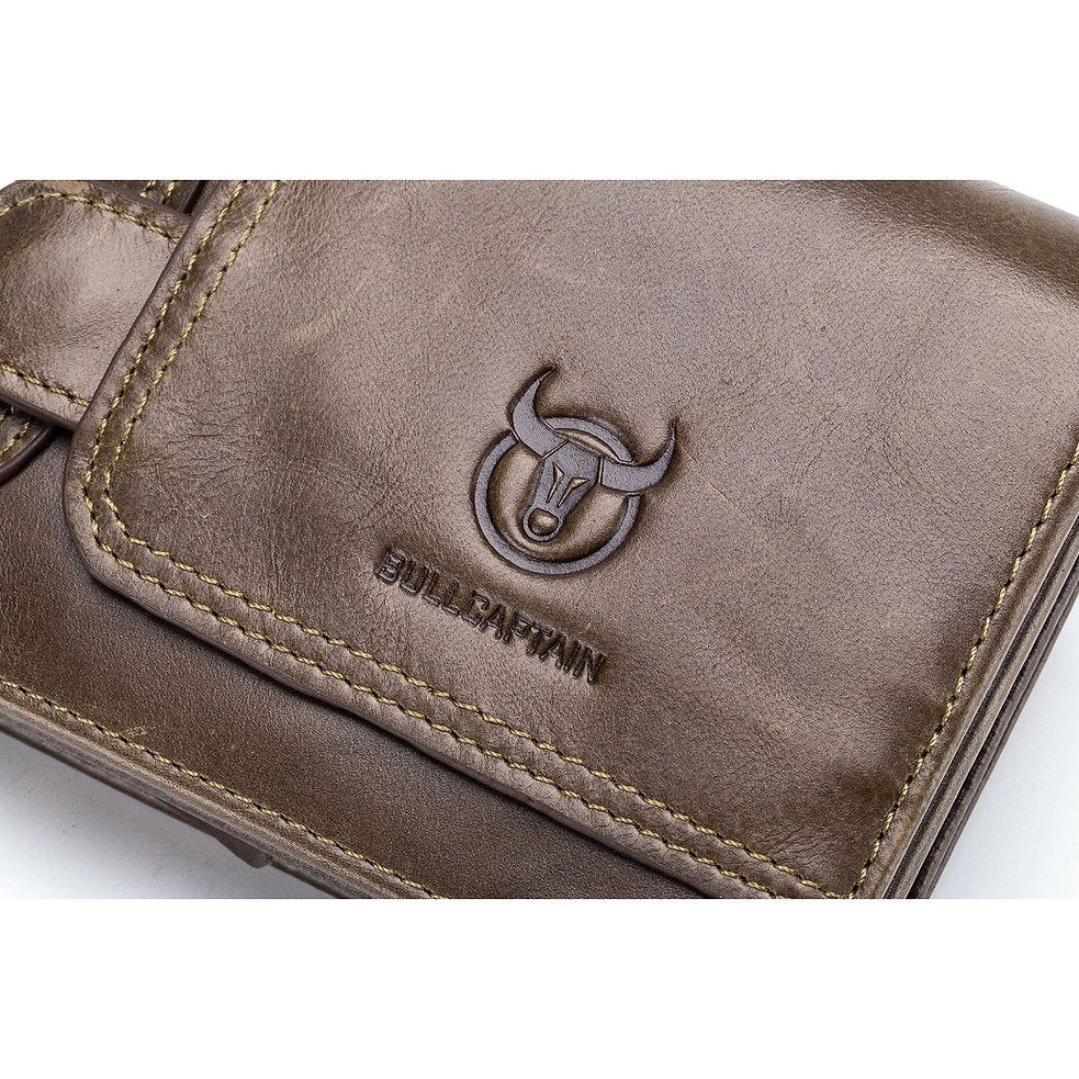 Billetera de cuero QB-037A-CF - Marrón