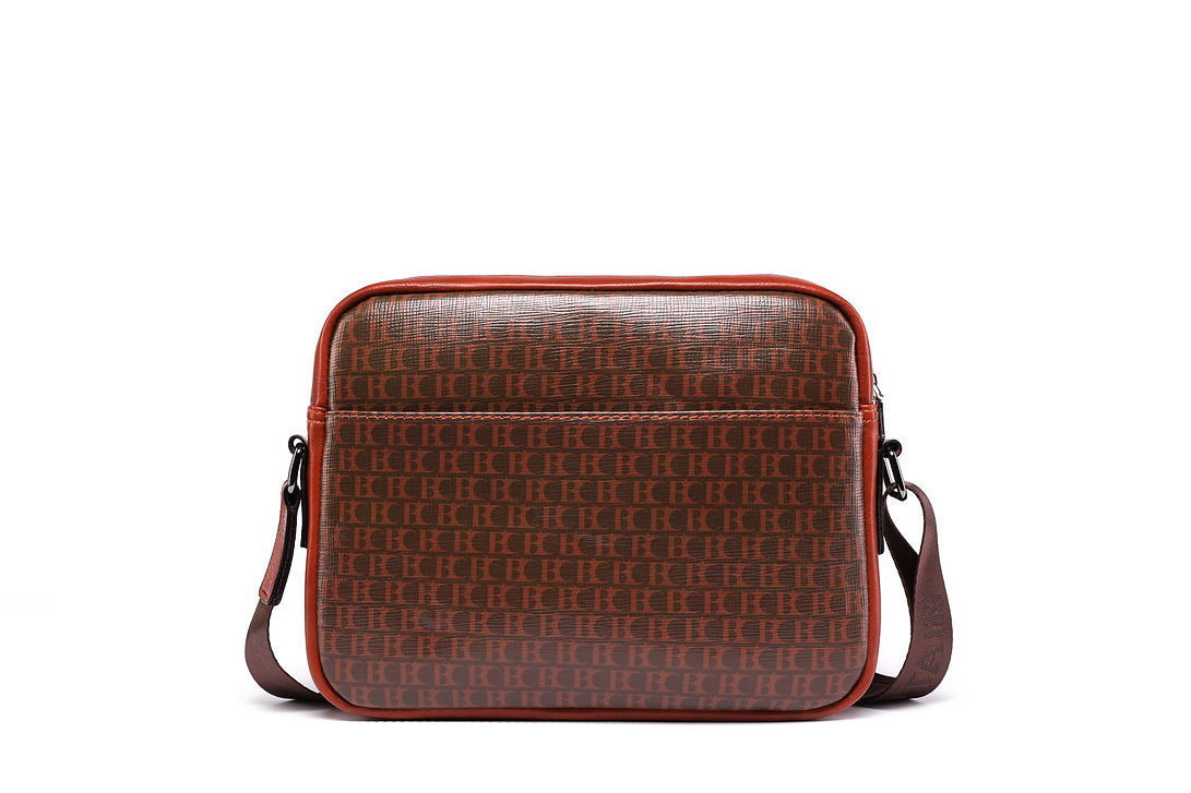 Morral bandolera de cuero - Marrón