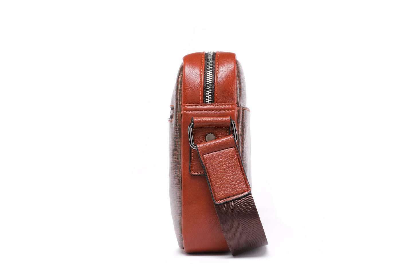 Morral bandolera de cuero - Marrón