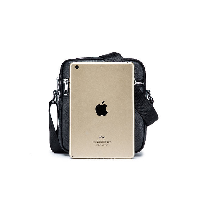 Morral de cuero mate - Negro