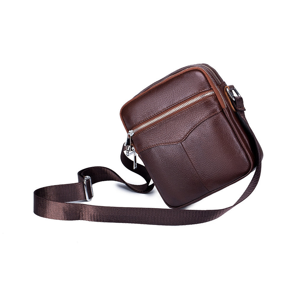 Morral de cuero mate DJB-023-CF - Café