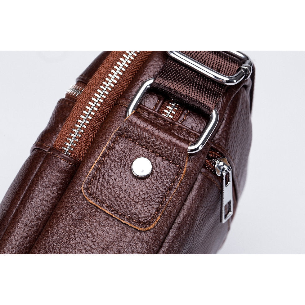 Morral de cuero mate DJB-023-CF - Café