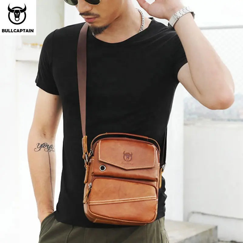 Morral de cuero DJB-040-BR - Marrón