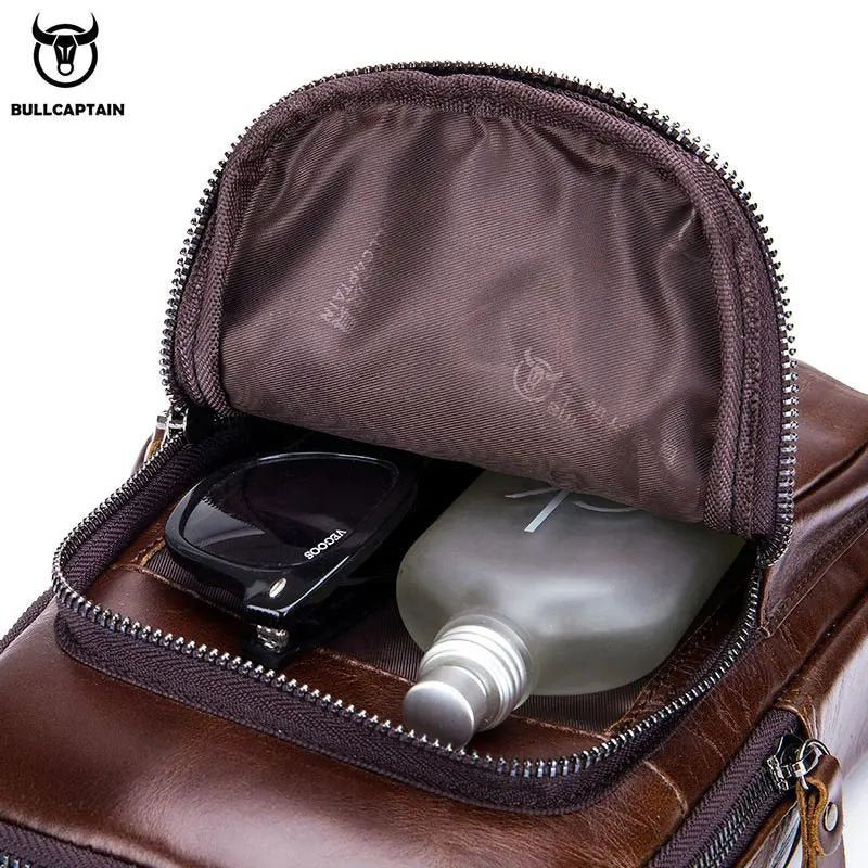 Mochila cruzada de cuero mate XB-100A-CF - Café