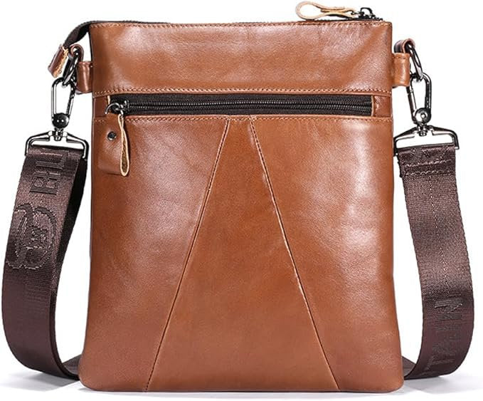 Morral de cuero DJB-666-BR - Marrón