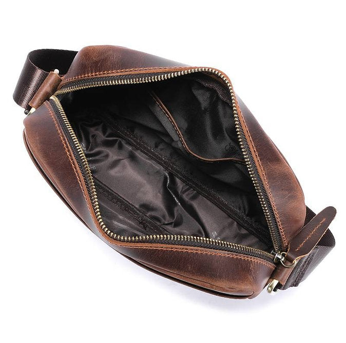 Morral de cuero mate - Marrón