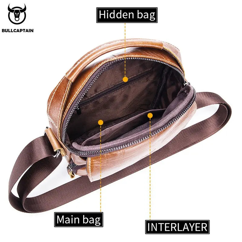 Morral de cuero DJB-040-BR - Marrón