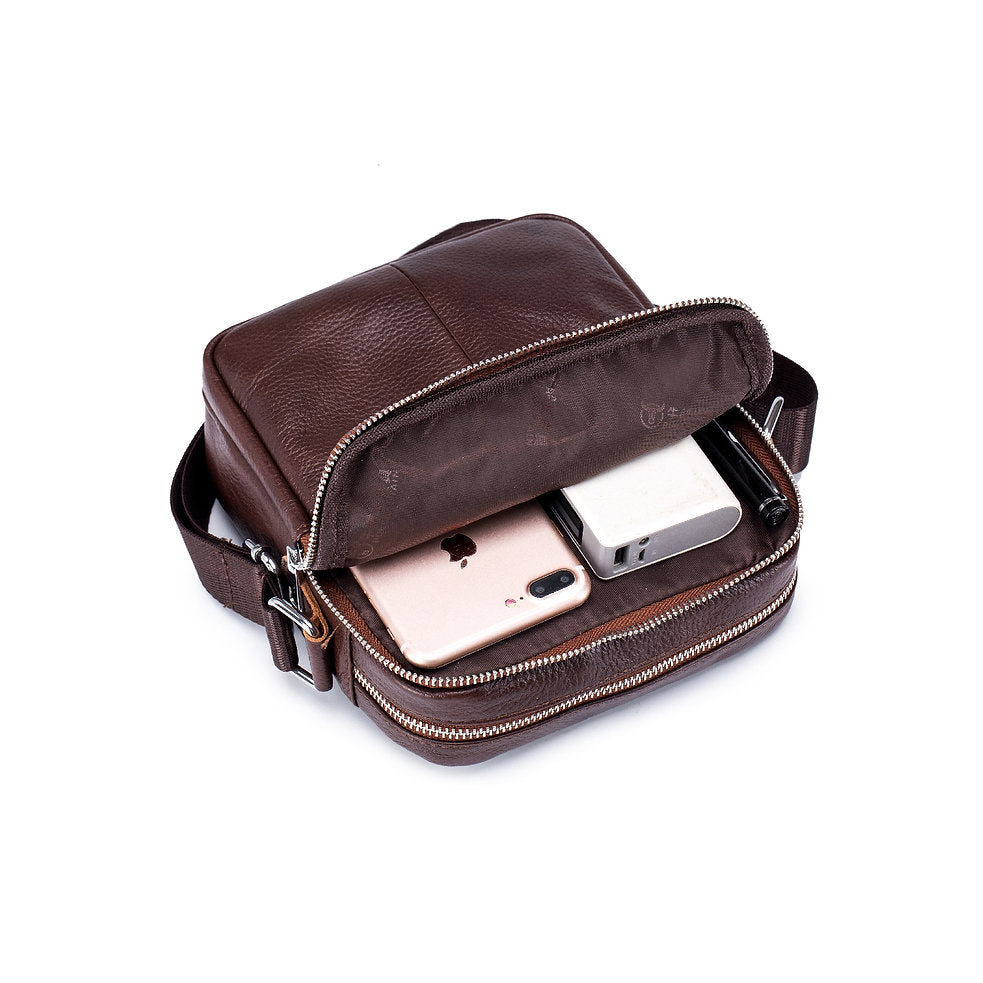 Morral de cuero mate DJB-023-CF - Café