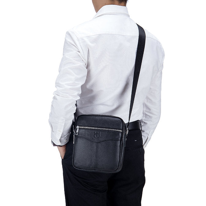 Morral de cuero mate - Negro