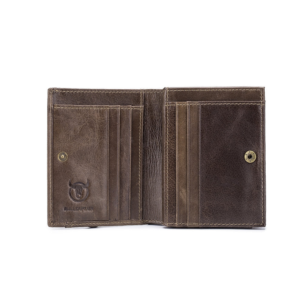 Billetera de cuero QB-037A-CF - Marrón
