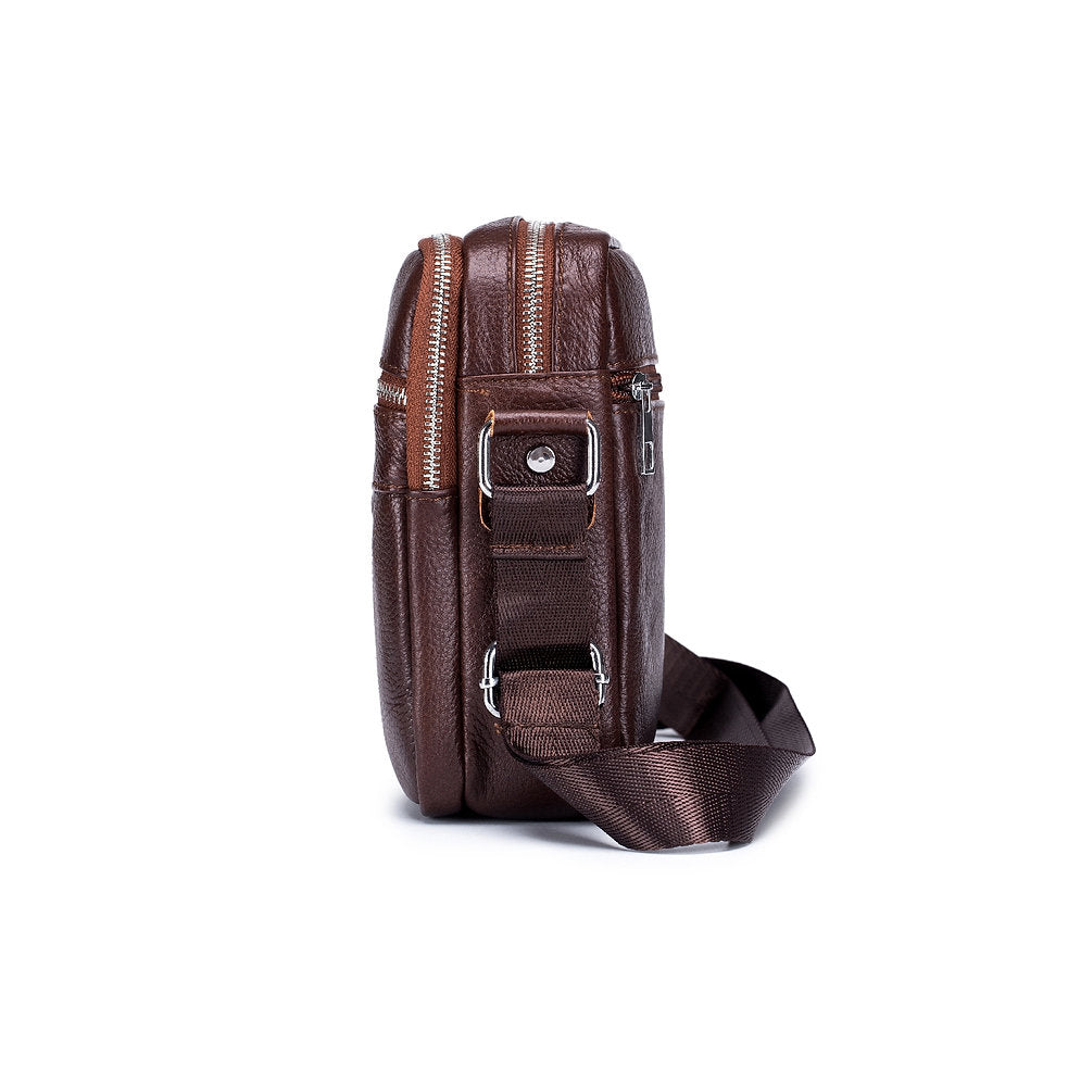 Morral de cuero mate DJB-023-CF - Café