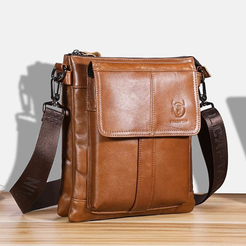 Morral de cuero DJB-666-BR - Marrón