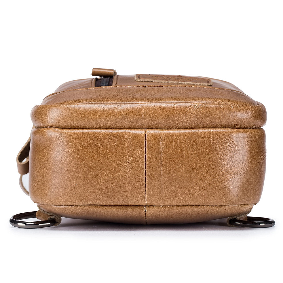 Mochila cruzada de cuero XB-095-BR - Marrón