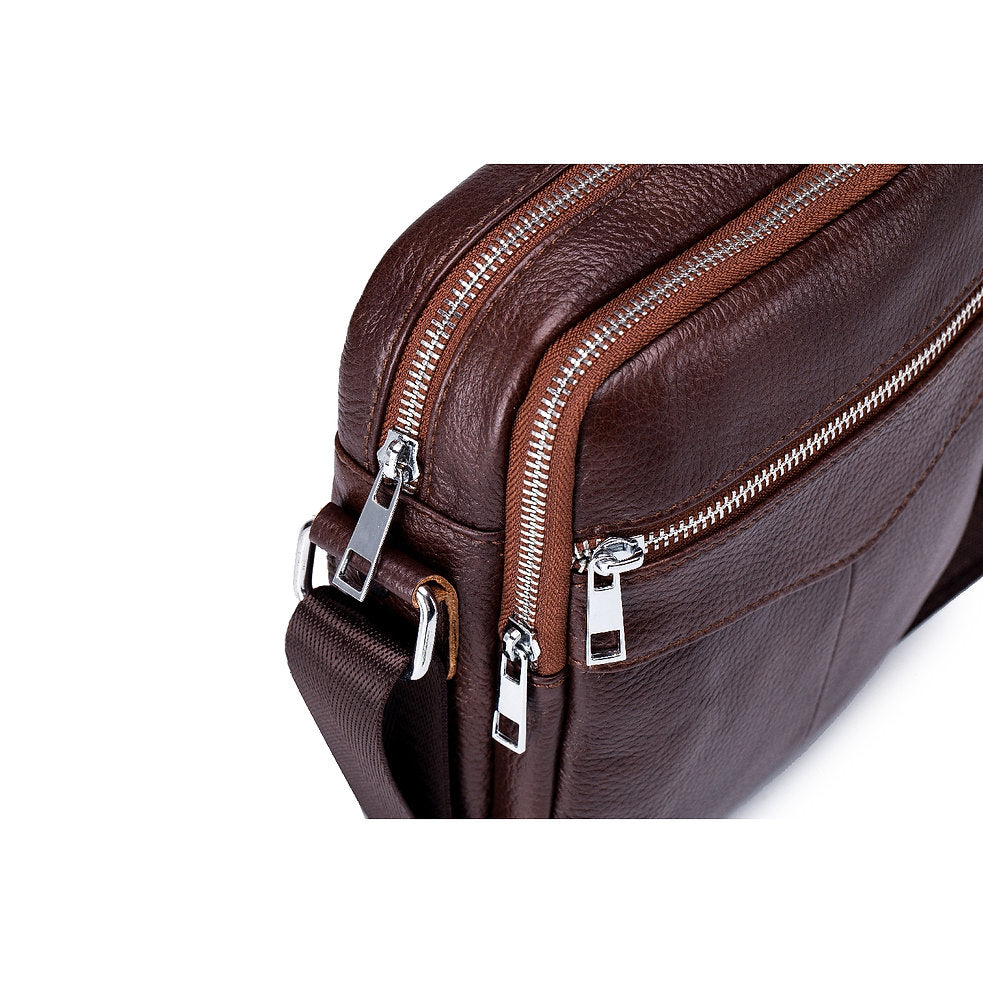 Morral de cuero mate DJB-023-CF - Café