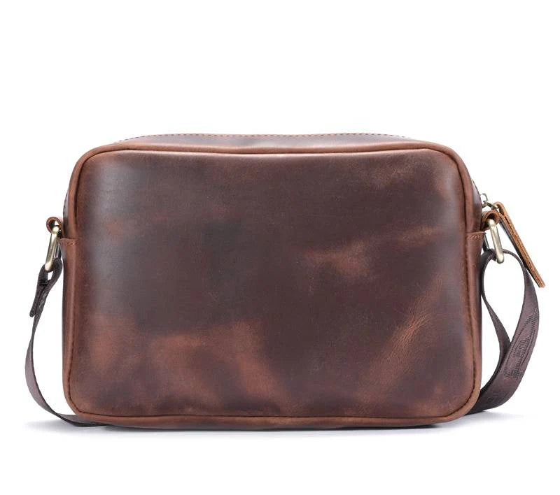 Morral de cuero mate - Marrón