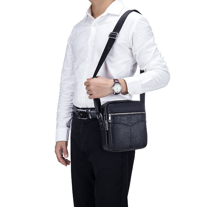 Morral de cuero mate - Negro