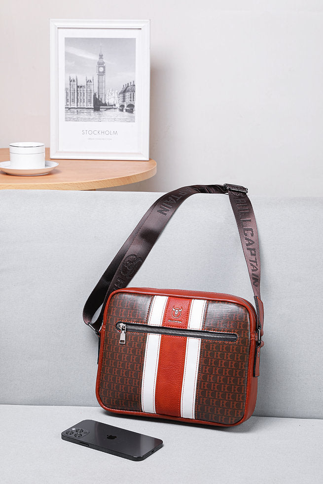 Morral bandolera de cuero - Marrón