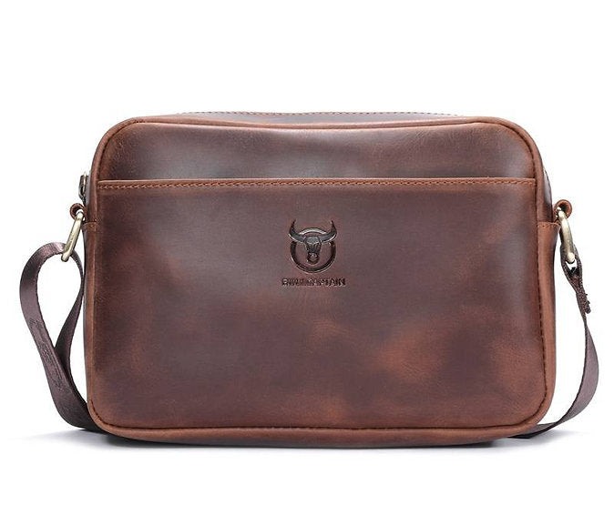 Morral de cuero mate - Marrón