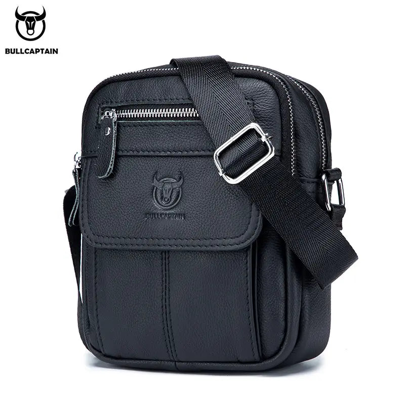 Morral de cuero mate - Negro