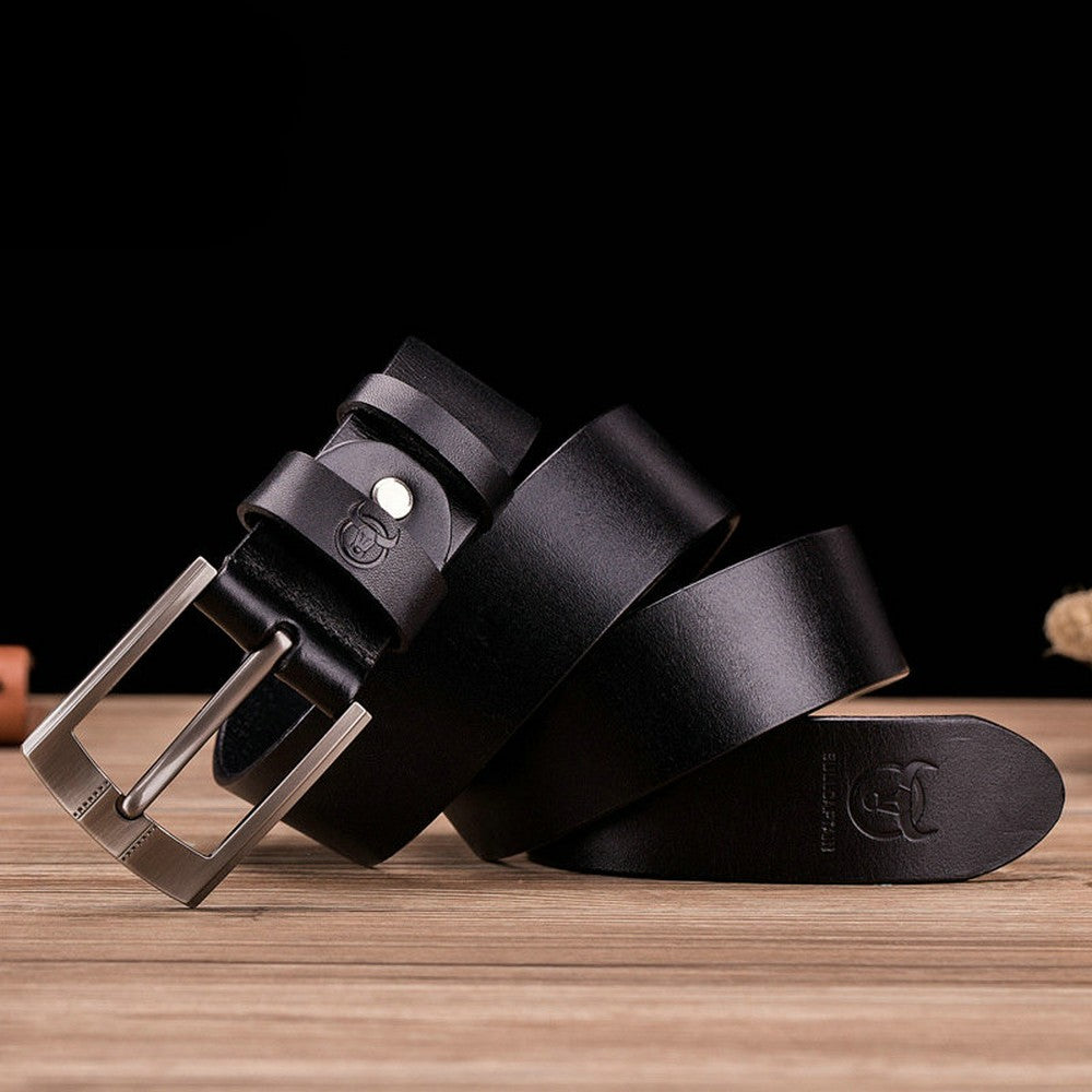 BullCaptain - Correa de Cuero Mate 3S02-BK Negro