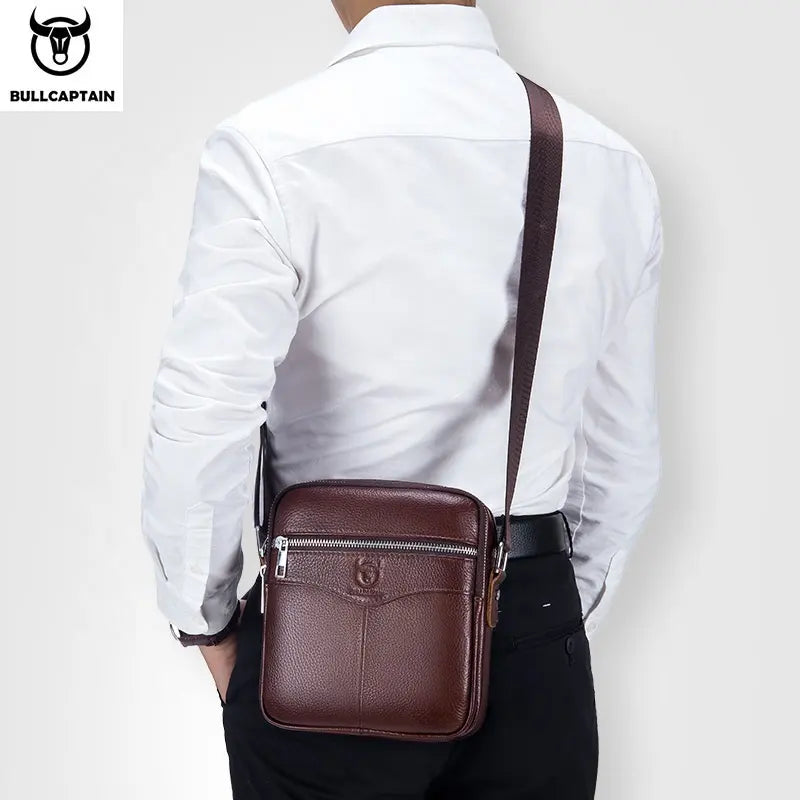 Morral de cuero mate DJB-023-CF - Café