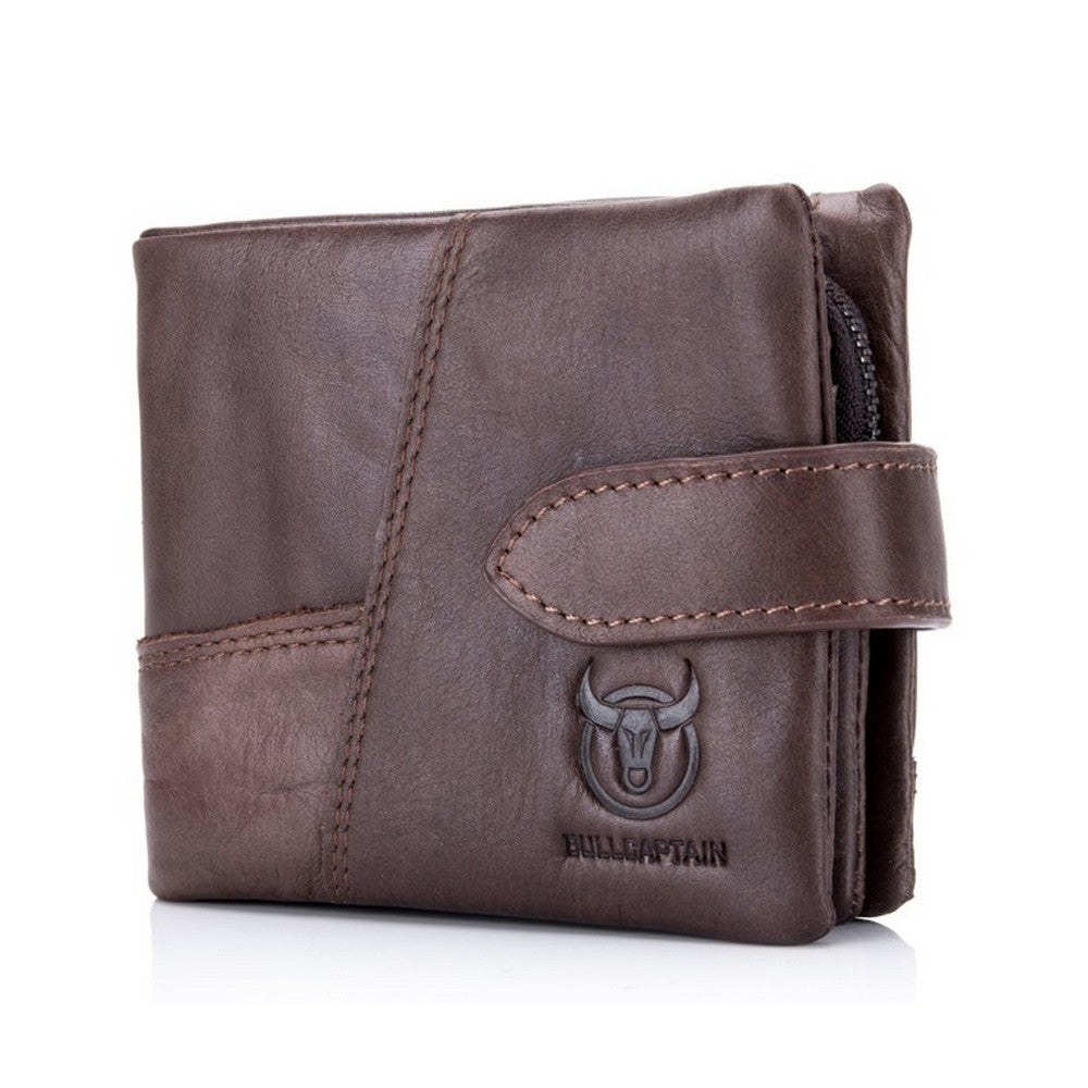 BullCaptain - Billetera de Cuero Mate QB-01-CF Café