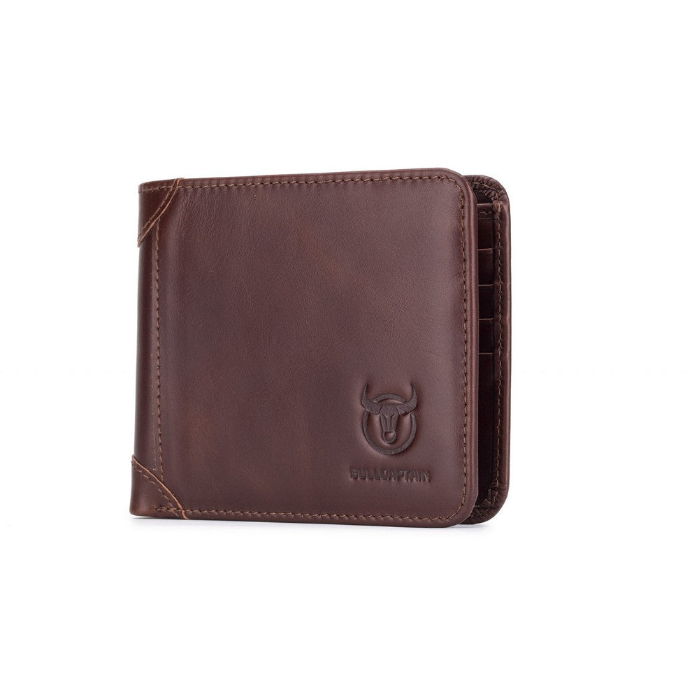 BullCaptain - Billetera de Cuero Mate QB-031-H-BL Azul