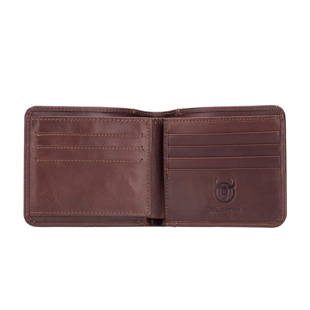 BullCaptain - Billetera de Cuero Mate QB-031-H-BL Azul