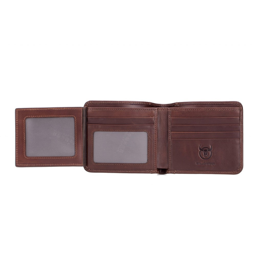 BullCaptain - Billetera de Cuero Mate QB-031-H-BL Azul
