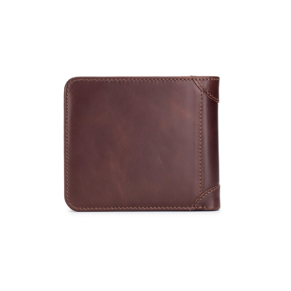 BullCaptain - Billetera de Cuero Mate QB-031-H-BL Azul