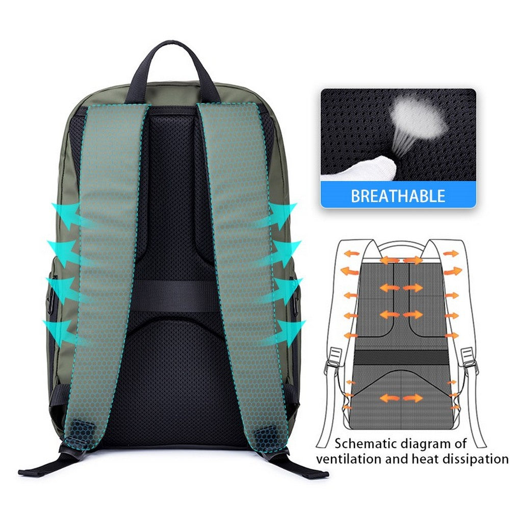 BullCaptain - Mochila Porta Laptop Impermeable SJB-602-PU-GR Gris
