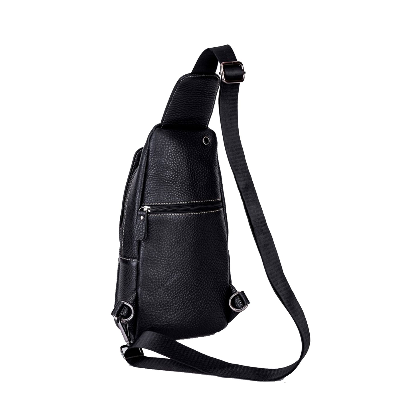 Mochila cruzada de cuero mate - Negro