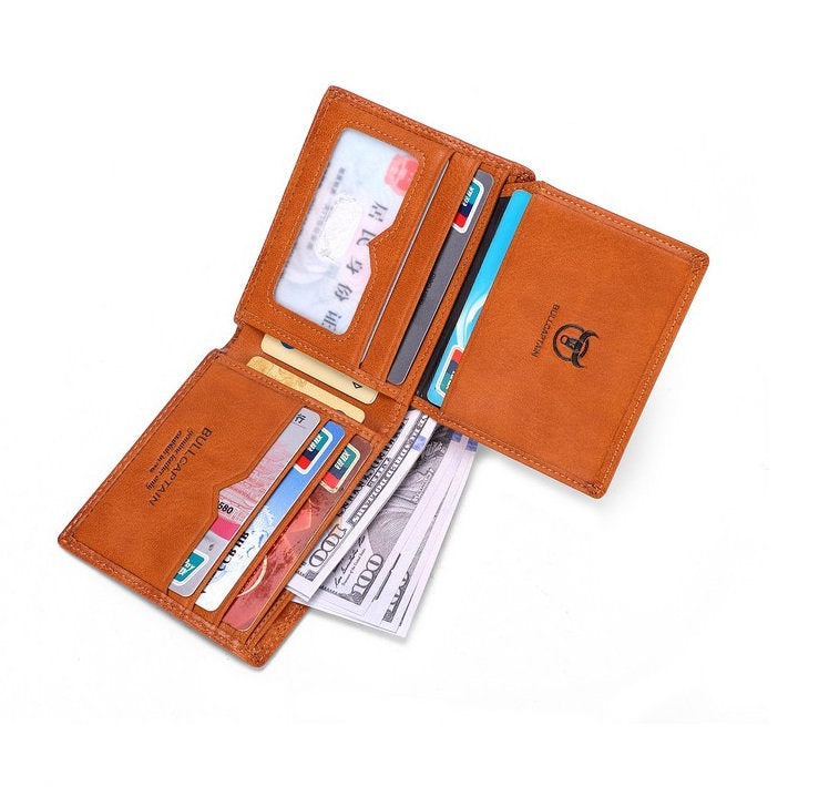Billetera de cuero QB-032-BR - Marrón