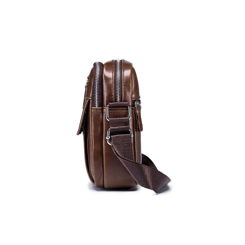Morral de cuero mate DJB-016-CF - Café