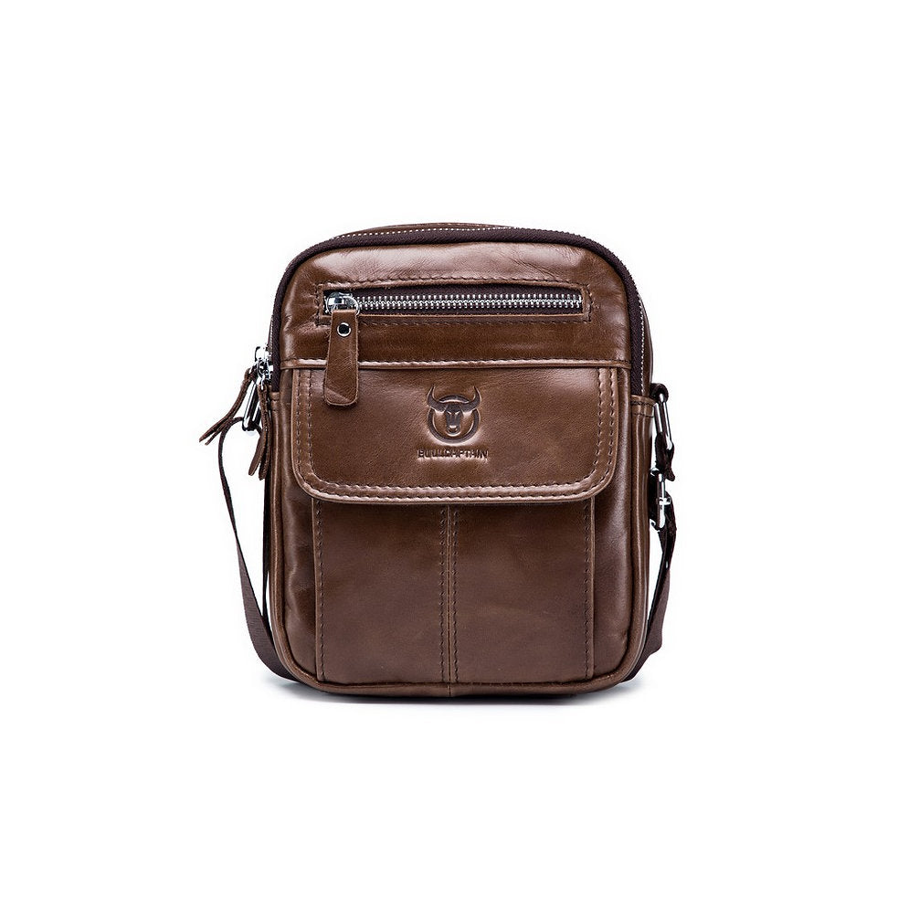 Morral de cuero mate DJB-016-CF - Café