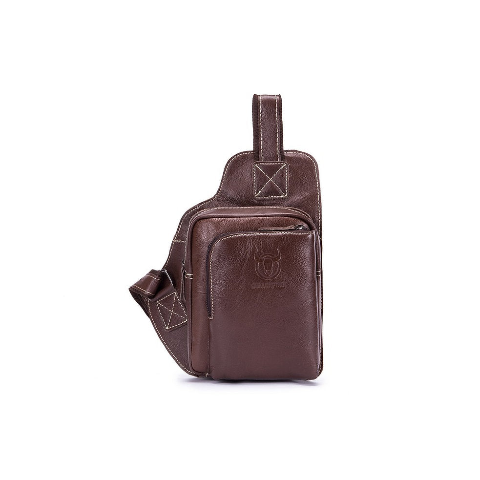 Mochila cruzada de cuero XB-013-CF - Café