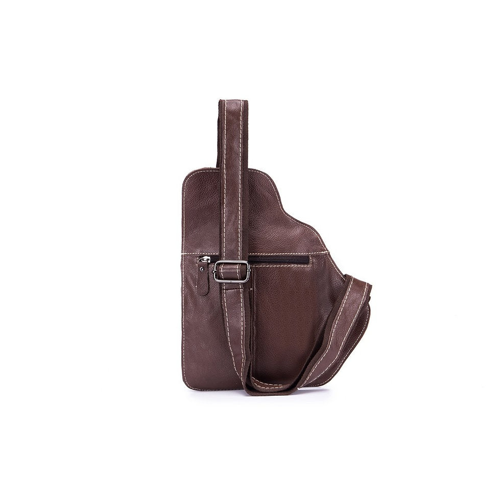 Mochila cruzada de cuero XB-013-CF - Café