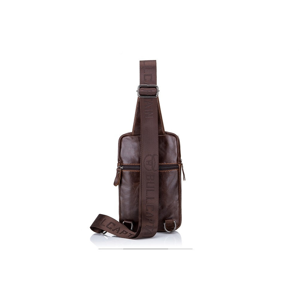 Mochila cruzada de cuero XB-098-CF - Café