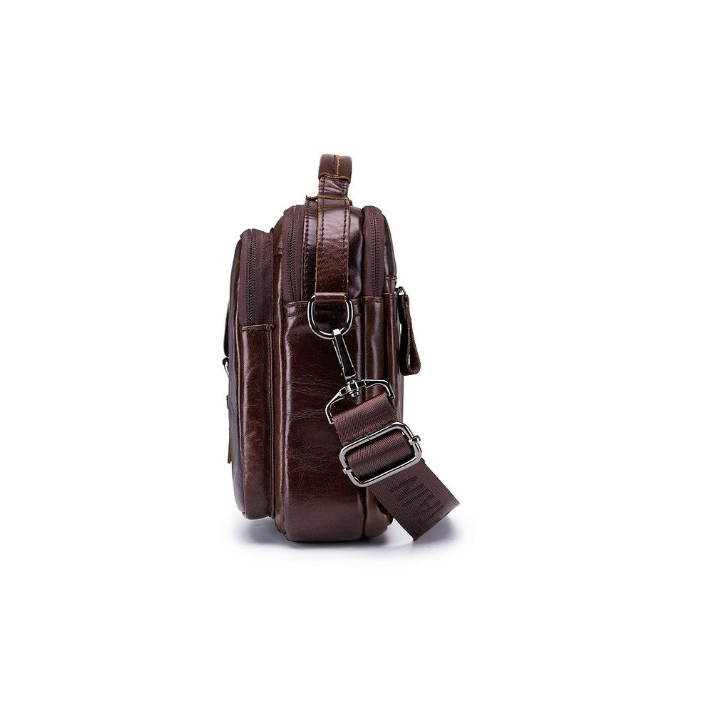 Morral de cuero mate DJB-036-CF - Café