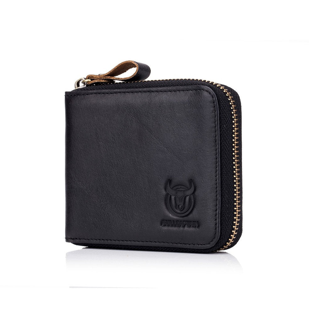 Billetera de cuero mate - Negro