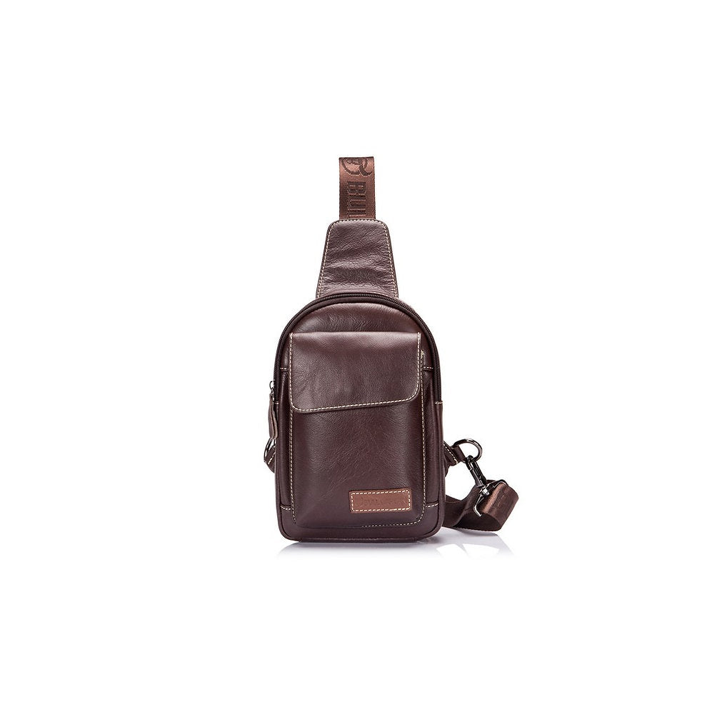 Mochila cruzada de cuero XB-097-BR- Marrón