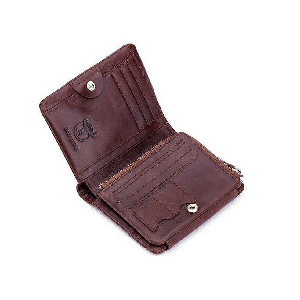 Billetera de cuero QB-02-CF - Café