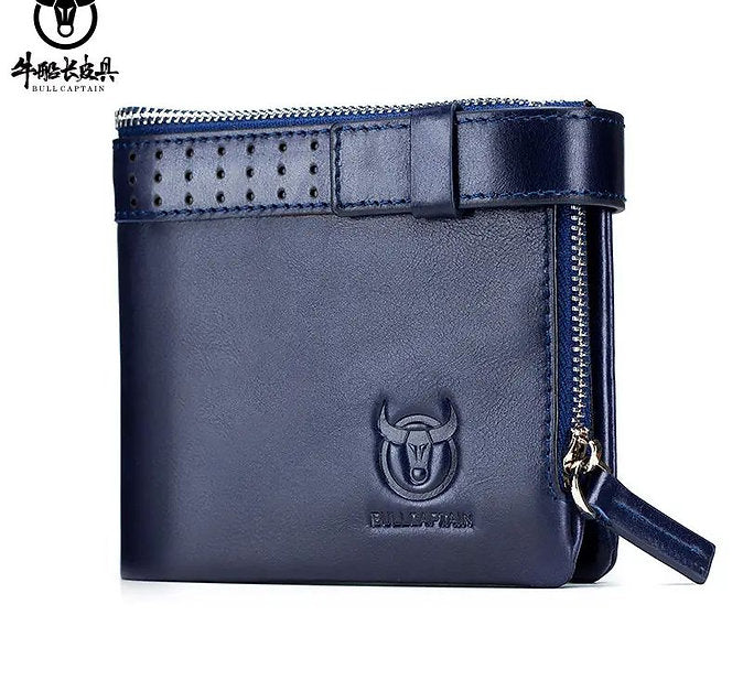 Billetera de cuero mate - Azul