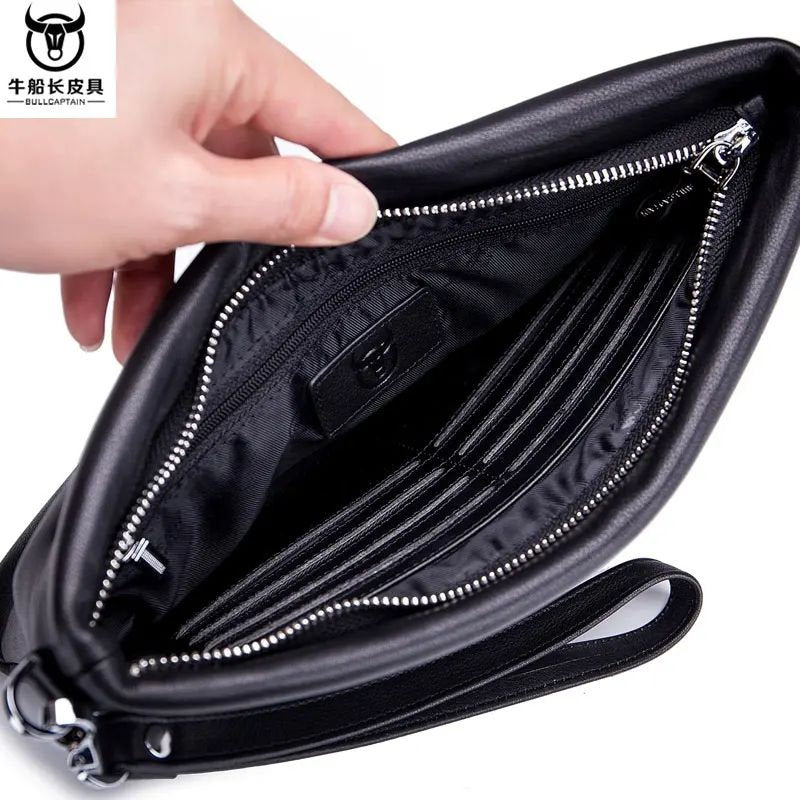 Bolso de mano de cuero mate SNB-446-L-BK - Negro