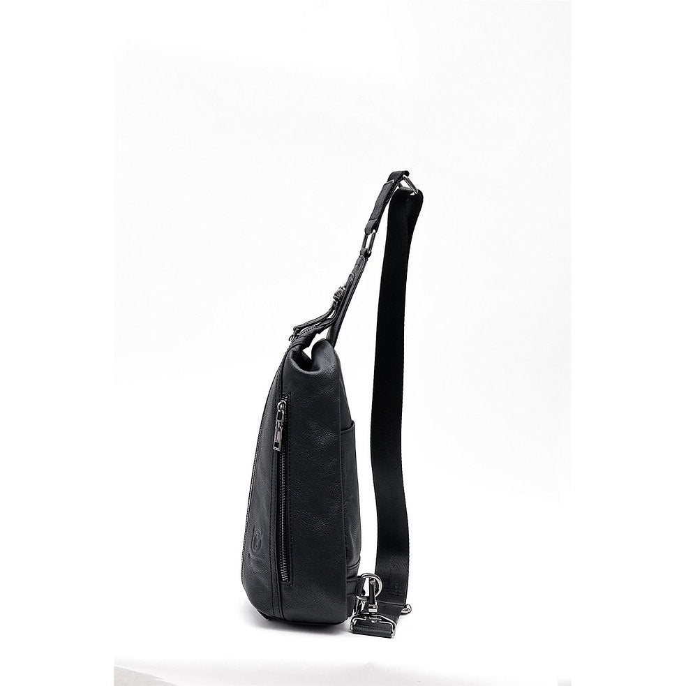 Mochila cruzada de cuero XB-014-BK - Negro