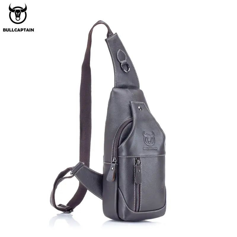 Mochila cruzada de cuero mate XB-019-GR - Gris