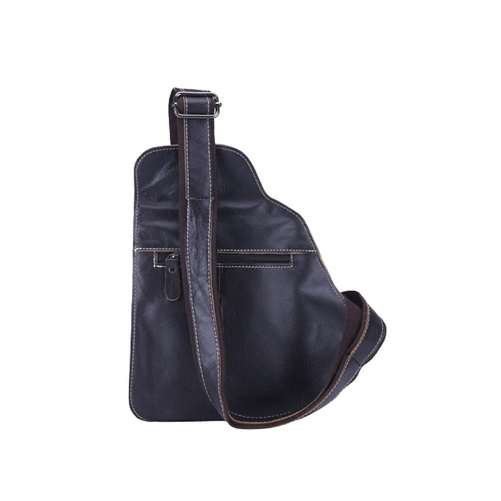 Mochila cruzada de cuero - Negro
