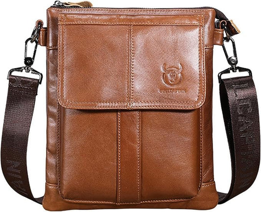Morral de cuero DJB-666-BR - Marrón